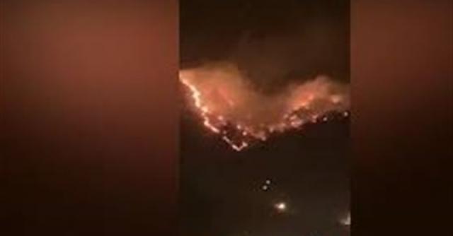 حريق ضخم بأحد الجبال في مكة