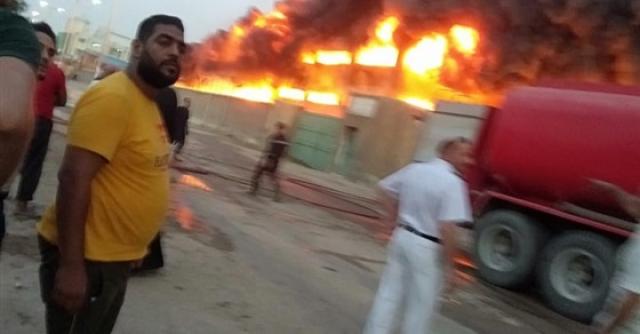 حريق خازن الشركة العربية بالخانكة