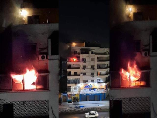 حريق شقه بالدقى