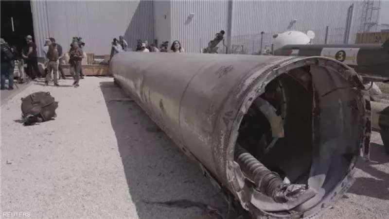 أحد الصواريخ الإيرانية التي أسقطت في البحر الميت