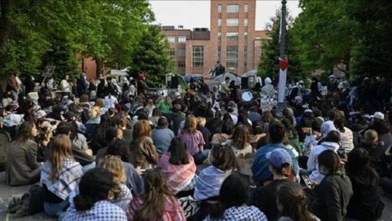 مظاهرات الطلاب بجامعة جورج لدعم فلسطين