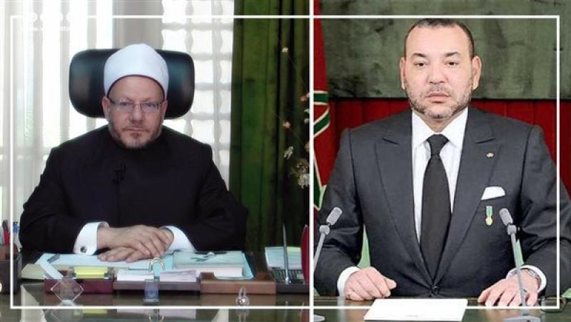 الملك محمد السادس والدكتور شوقي علام -مفتي الجمهورية